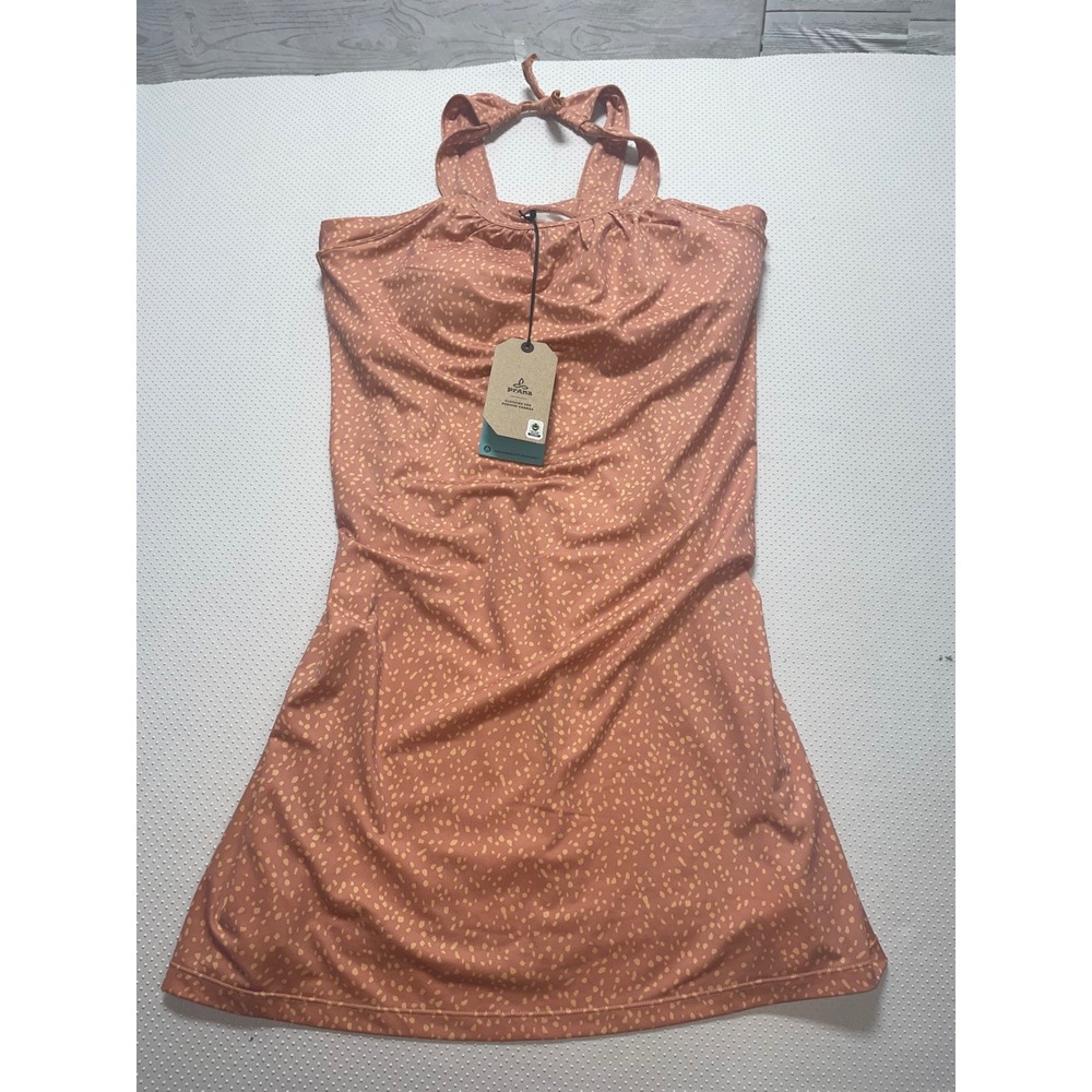 Prana Cantine L Cloud‎ Blush Pots  Halter Neck Sleeveless Casual Sundress NWT